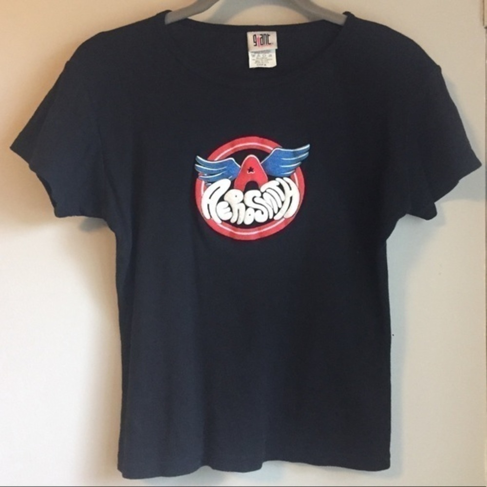 Vintage 1998 Aerosmith Concert Puffy Logo With Wings Women’s Fitted Cotton Tee